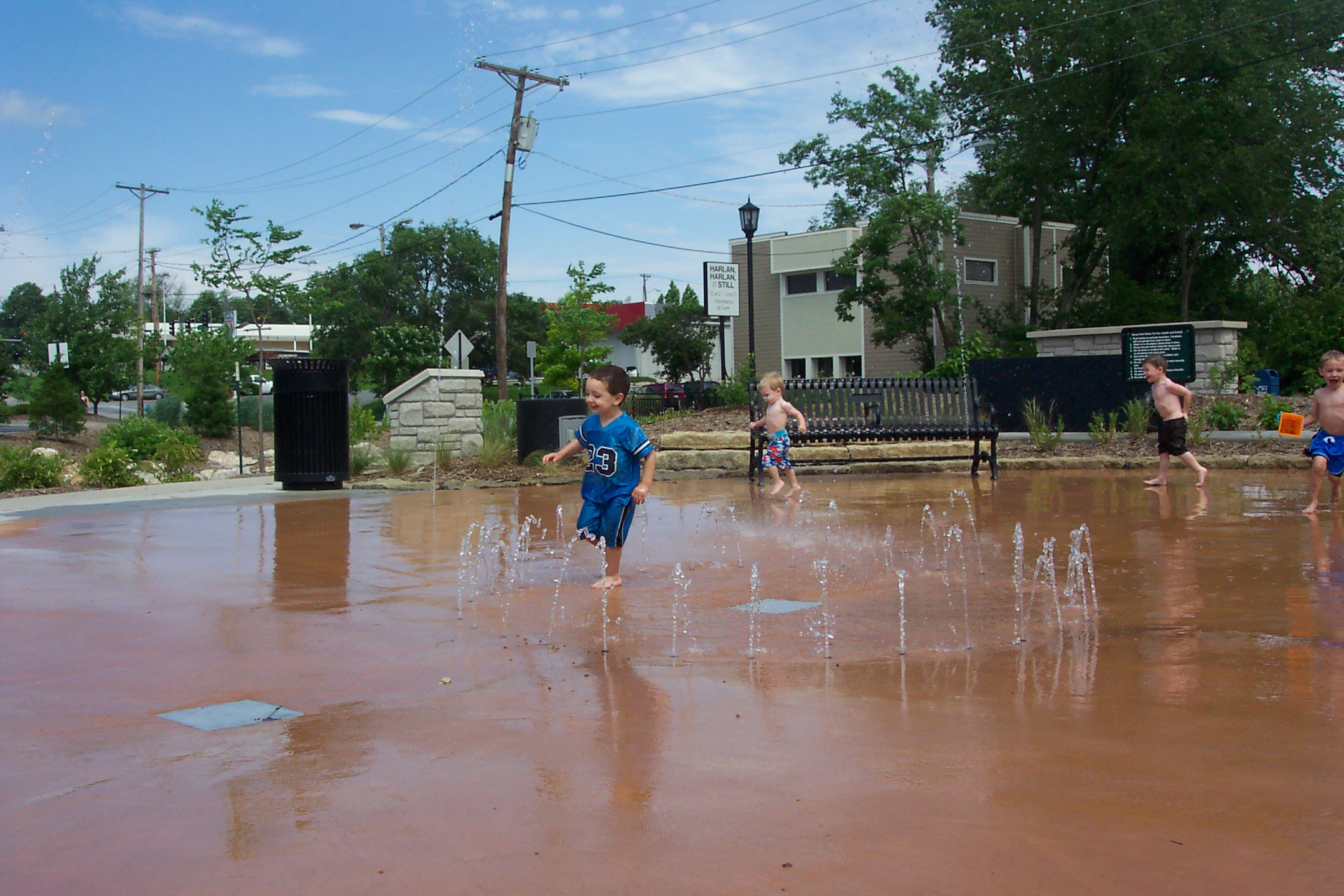 At the Flat Branch spray park