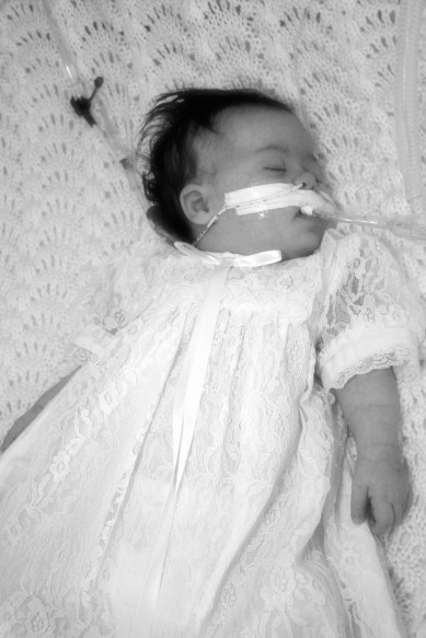 Great-grandma's gown, Amy's blanket