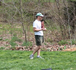 Christian practicing baseball