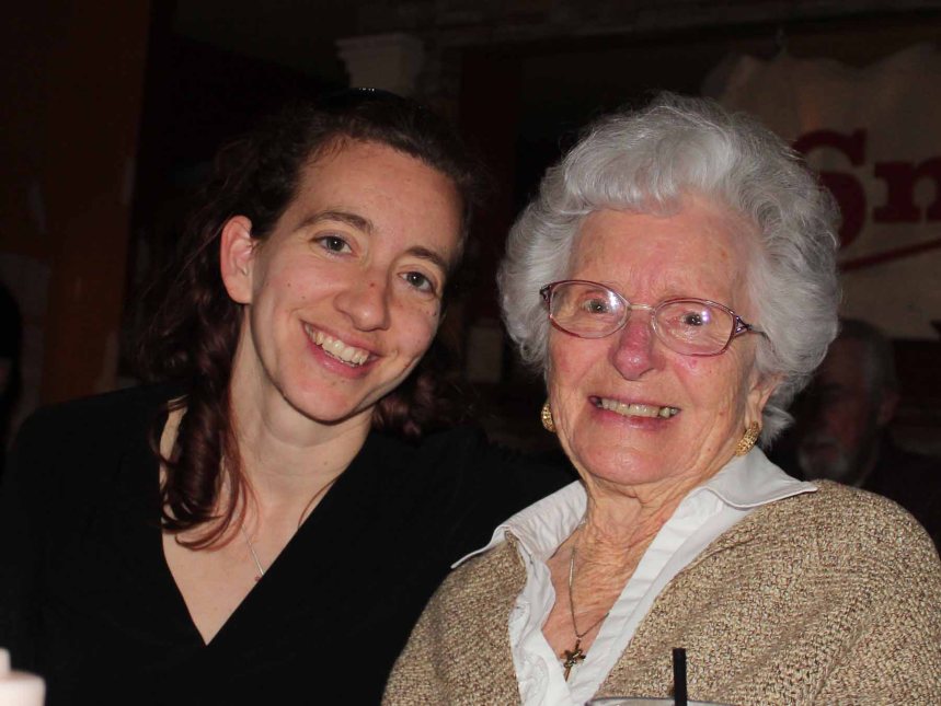 Grandma and me at dinner
