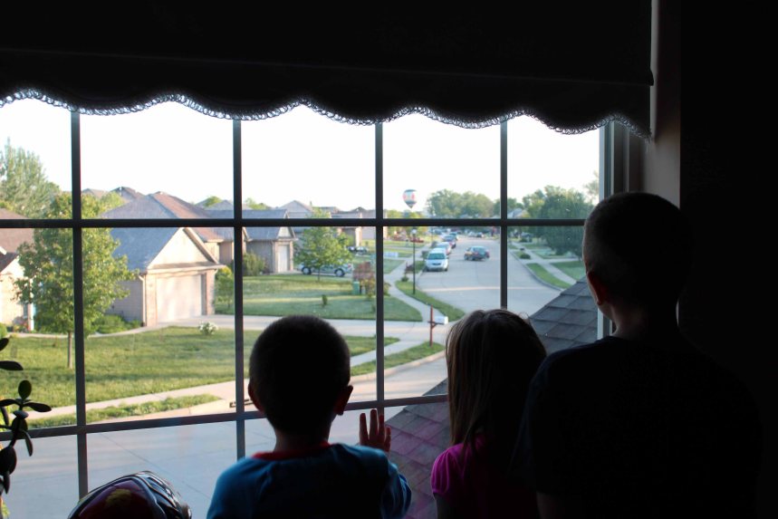 Graduation-and-neighborhood-garage-sale morning dawns with this spectacle....