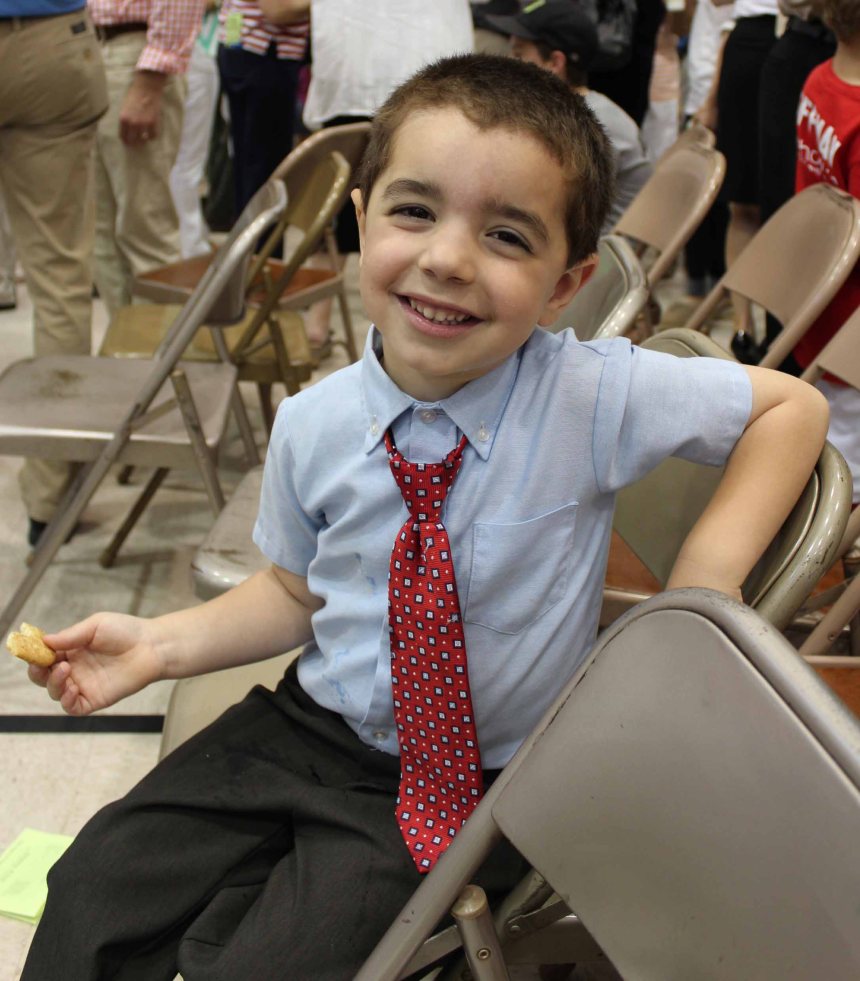 I'm going to pull this picture out when he graduates high school. He's already got the look. Now he just needs the years.