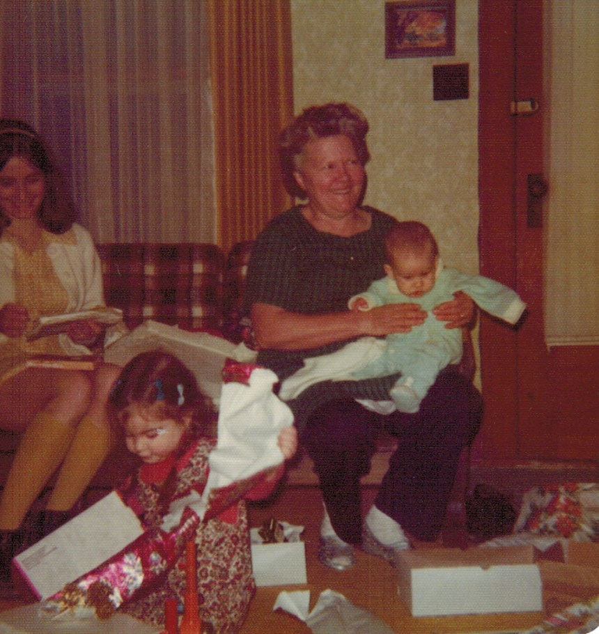 1974, with me on her lap