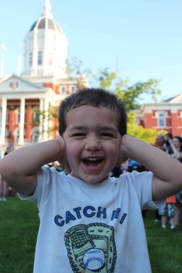 Michael covering ears