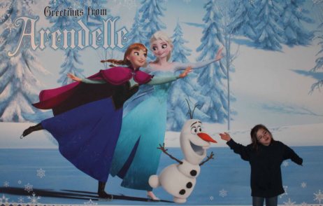 On the wall of the Christmas store at Downtown Disney. By the way, do you notice how cold Julianna looks? What IS it with this idea that Florida is warm year round? We've been there four times in the winter/early spring now, and every single time It. Has. Been. Cold. 